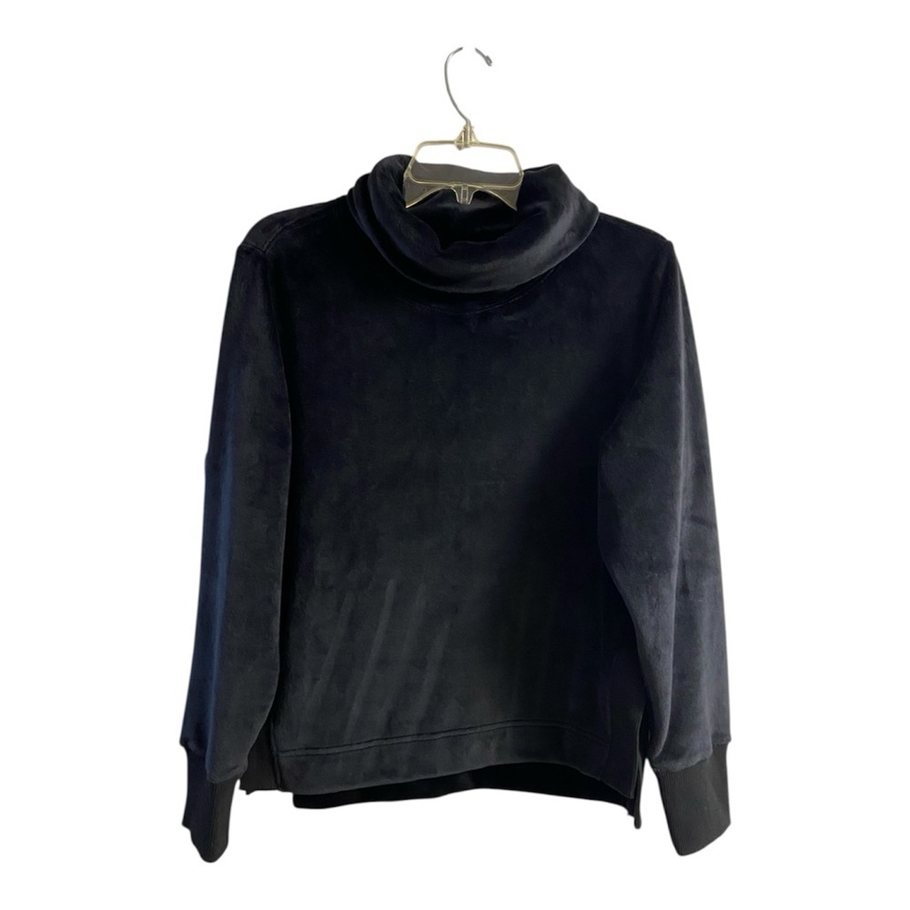 Athleta Black Cowl funnel Neck Sweatshirt velour small